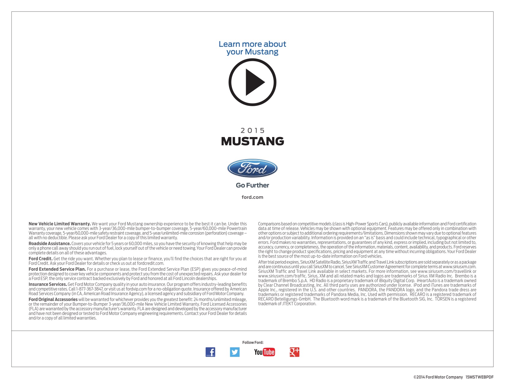 2015 Ford Mustang Brochure Page 15